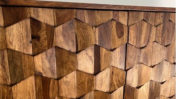 Belino skjenk 175 cm industriell stil - varm brun og svart - Oppbevaring - Oppbevaringsmøbler - Sideboard & skjenker