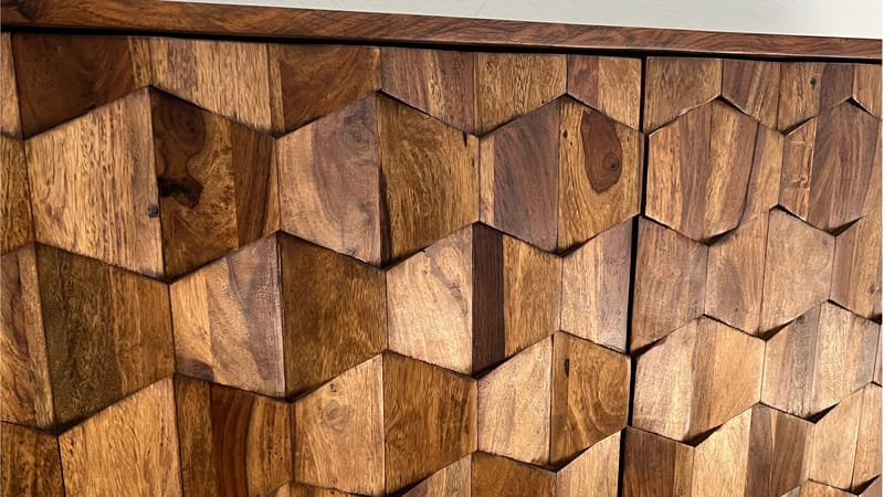 Belino skjenk 175 cm industriell stil - varm brun og svart - Oppbevaring - Oppbevaringsmøbler - Sideboard & skjenker