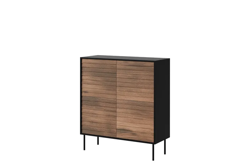 Belonger Kommode 102 cm, Svart/Valnøtt