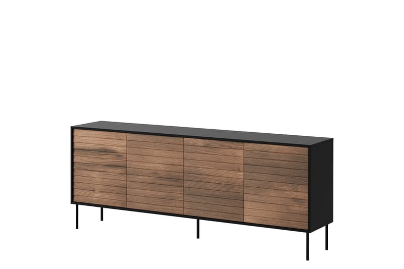 Belonger Kommode 200 cm - Svart/Valnøtt - Oppbevaring - Oppbevaringsmøbler - Kommode