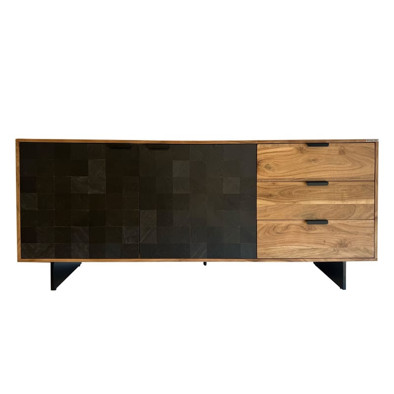 Belova skjenk 175 cm - naturfarget akasie og svart - Oppbevaring - Oppbevaringsmøbler - Sideboard & skjenker