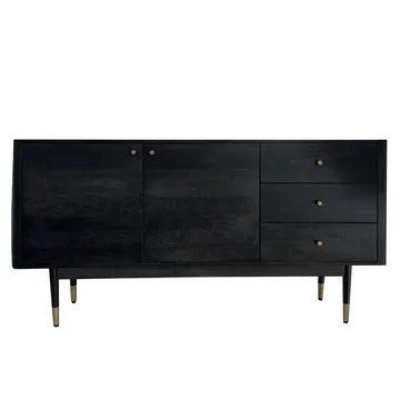 Beluna skjenk 160 cm - dypsvart med gullfargede detaljer - Oppbevaring - Oppbevaringsmøbler - Sideboard & skjenker