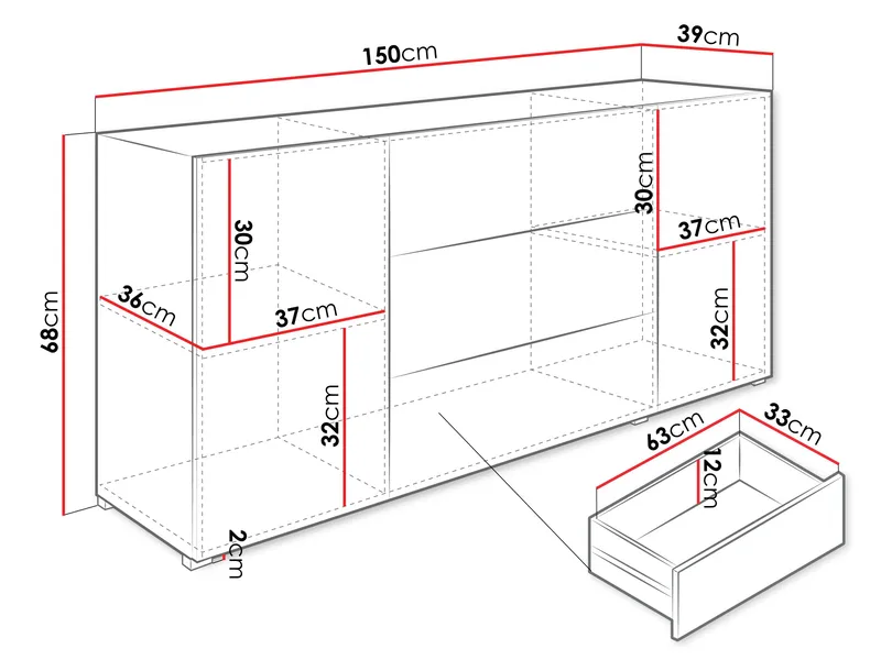 Bergfelde Skjenk - Oppbevaring - Oppbevaringsmøbler - Kommode