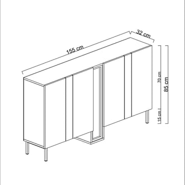 Berriaren Konsollbord 155 cm - Antrasitt - Oppbevaring - Oppbevaringsmøbler - Sideboard & skjenker