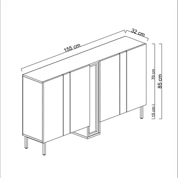 Berriaren Konsollbord 155 cm - Travertin - Oppbevaring - Oppbevaringsmøbler - Sideboard & skjenker