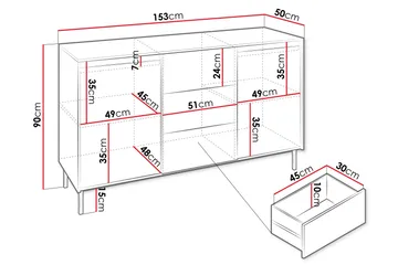 Bjurholm Kommode 153 cm - Svart - Oppbevaring - Oppbevaringsmøbler - Kommode