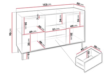 Bjurholm Kommode 153 cm - Svart - Oppbevaring - Oppbevaringsmøbler - Kommode