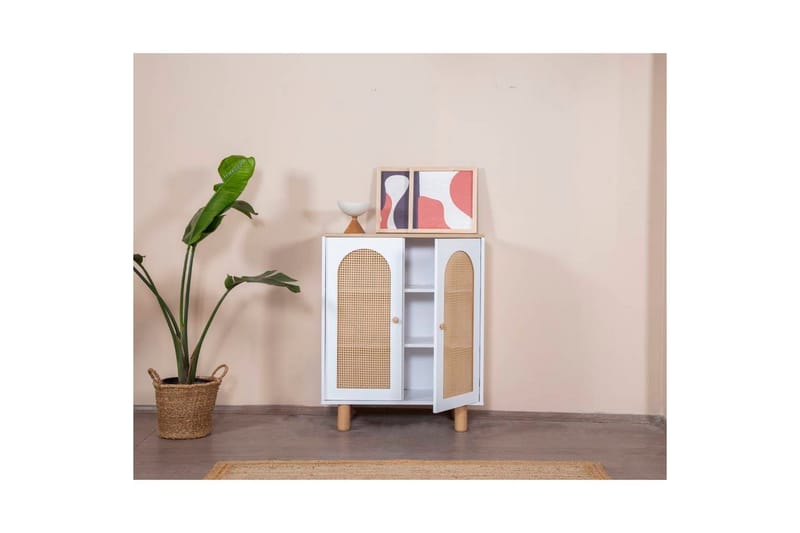 Bohemian skjenk 90x41 cm - Natur/Hvit - Oppbevaring - Oppbevaringsmøbler - Sideboard & skjenker