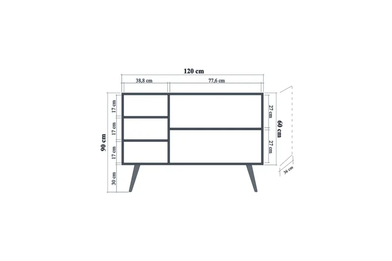 Brokind Skjenk 120 cm - Brun - Oppbevaring - Oppbevaringsmøbler - Sideboard & skjenker