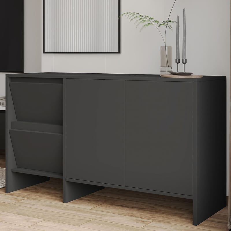 Crala Konsoll 130x81,8x44 cm - Antrasitt - Oppbevaring - Oppbevaringsmøbler - Sideboard & skjenker