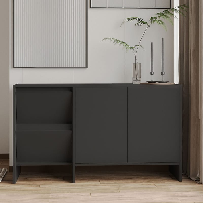 Crala Konsoll 130x81,8x44 cm - Antrasitt - Oppbevaring - Oppbevaringsmøbler - Sideboard & skjenker