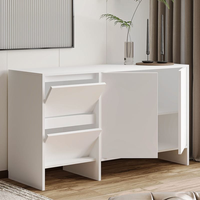 Crala Konsoll 130x81,8x44 cm - Hvit - Oppbevaring - Oppbevaringsmøbler - Sideboard & skjenker