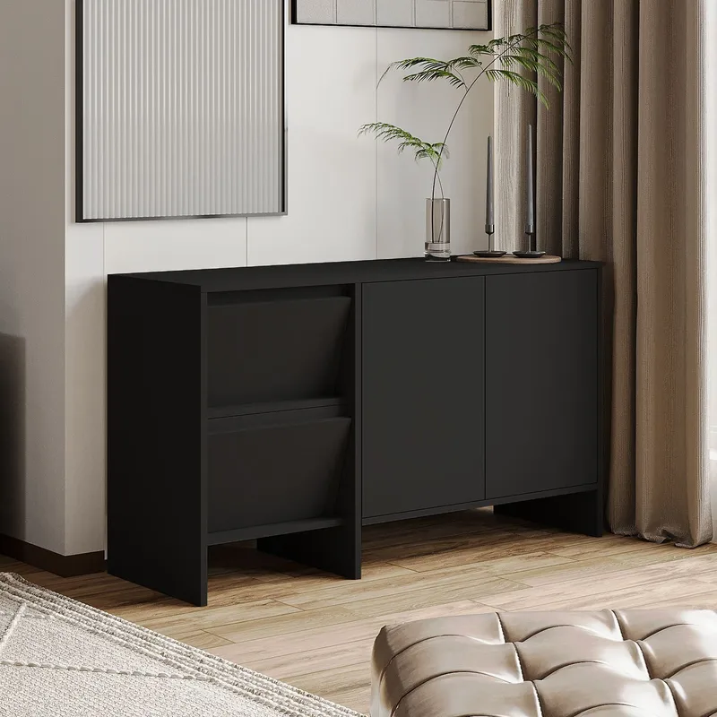 Crala Konsoll 130x81,8x44 cm - Svart - Oppbevaring - Oppbevaringsmøbler - Sideboard & skjenker