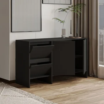 Crala Konsoll 130x81,8x44 cm - Svart - Oppbevaring - Oppbevaringsmøbler - Sideboard & skjenker