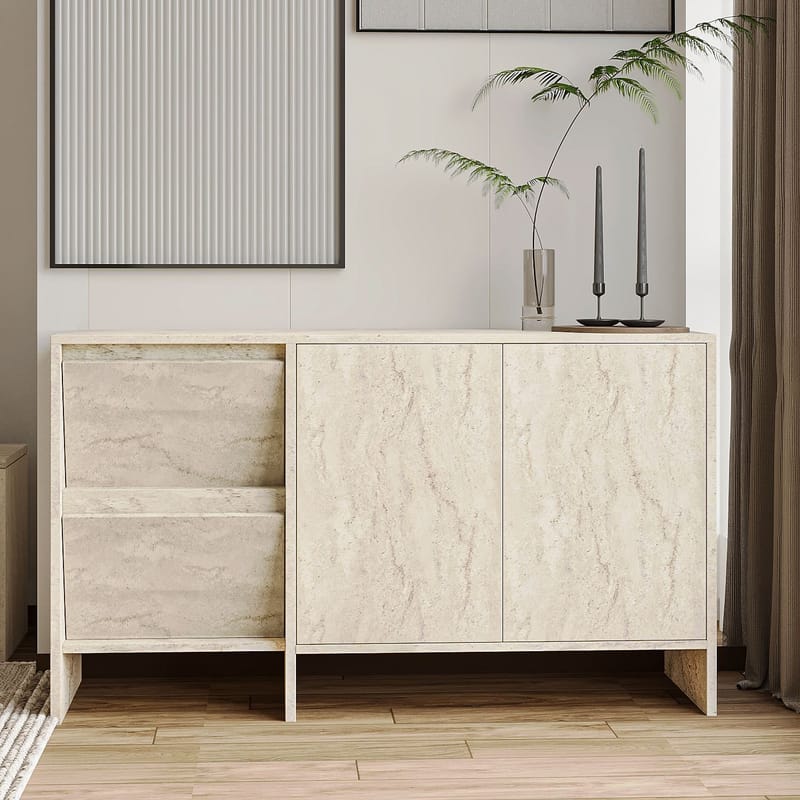 Crala Konsoll 130x81,8x44 cm - Travertin - Oppbevaring - Oppbevaringsmøbler - Sideboard & skjenker