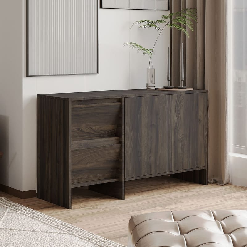 Crala Konsoll 130x81,8x44 cm - Valnøtt - Oppbevaring - Oppbevaringsmøbler - Sideboard & skjenker