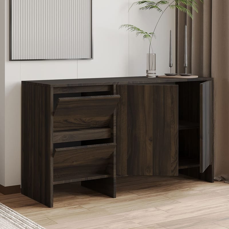 Crala Konsoll 130x81,8x44 cm - Valnøtt - Oppbevaring - Oppbevaringsmøbler - Sideboard & skjenker
