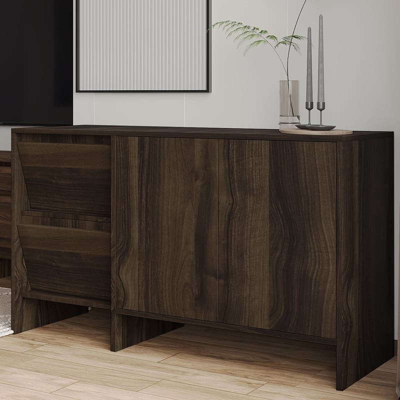 Crala Konsoll 130x81,8x44 cm - Valnøtt - Oppbevaring - Oppbevaringsmøbler - Sideboard & skjenker