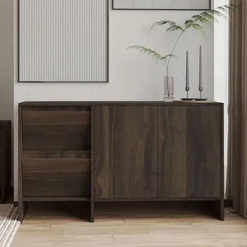 Crala Konsoll 130x81,8x44 cm - Valnøtt - Oppbevaring - Oppbevaringsmøbler - Sideboard & skjenker
