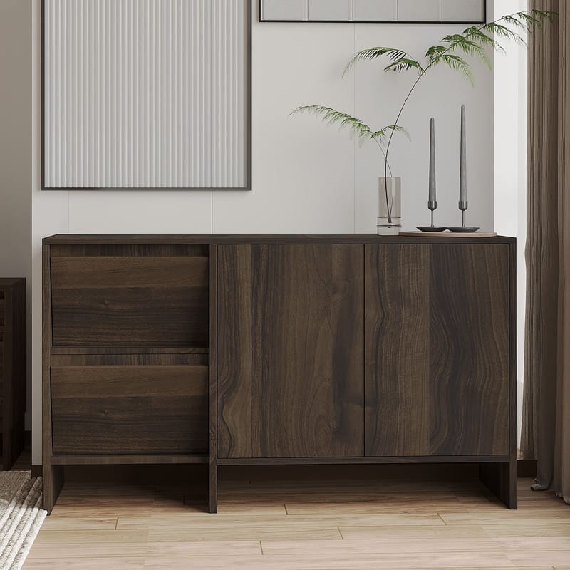 Crala Konsoll 130x81,8x44 cm - Valnøtt - Oppbevaring - Oppbevaringsmøbler - Sideboard & skjenker