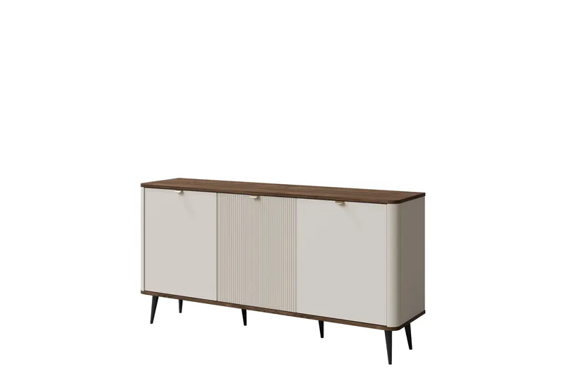 Cucina Skjenk 160x40 cm i Tre med Metallben, Beige|Brun