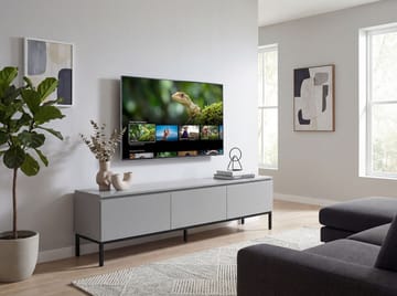 Dorvik TV-benk 150 cm med 3 skuffer - lysegrå og svart - Oppbevaring - Oppbevaringsmøbler - Sideboard & skjenker