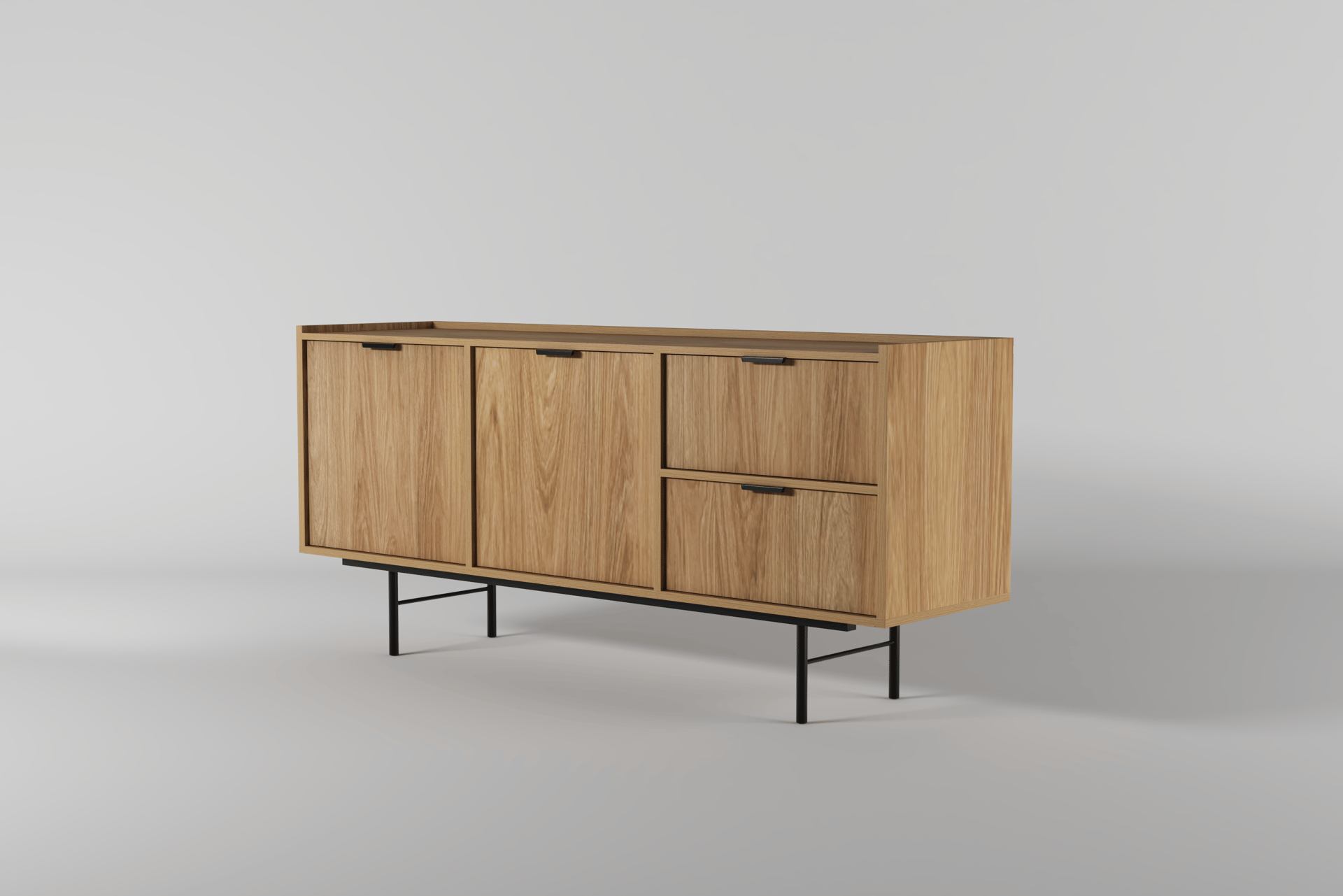Dravo Skjenk 68x150 cm - Naturlig hickory