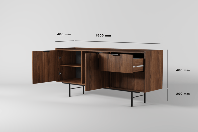 Dravo Skjenk 68x150 cm - Warmia valnøtt - Oppbevaring - Oppbevaringsmøbler - Sideboard & skjenker