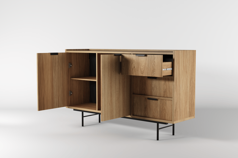 Dravo Skjenk 90x150 cm - Naturlig hickory - Oppbevaring - Oppbevaringsmøbler - Sideboard & skjenker