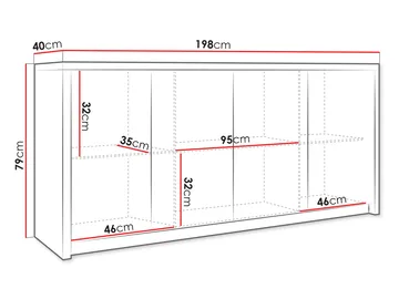 Driva Skjenk 198 cm - Brun - Oppbevaring - Oppbevaringsmøbler - Sideboard & skjenker