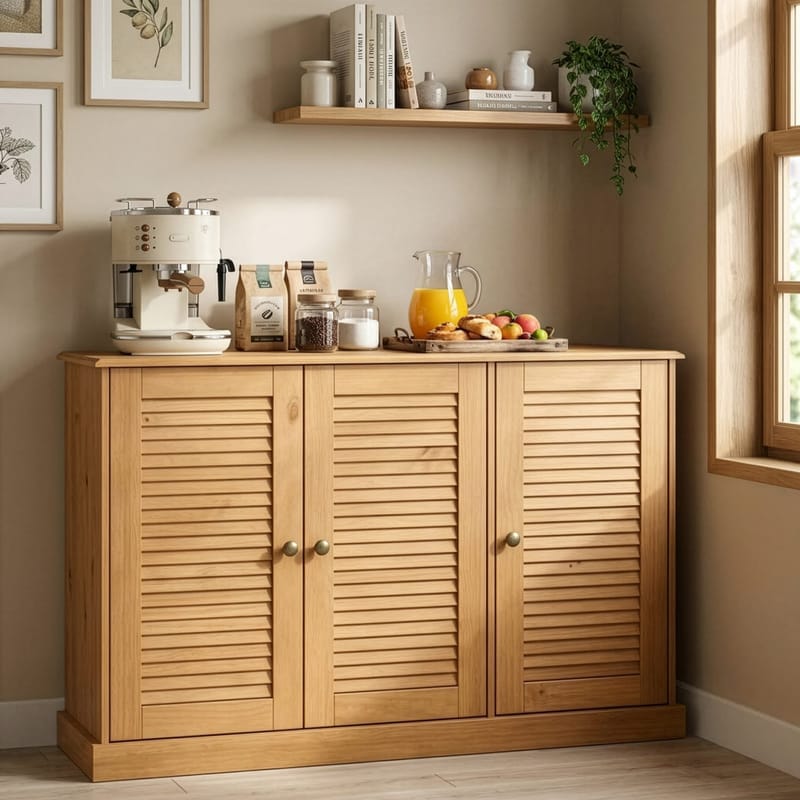 Edith Skjenk 125x80 cm i Tre - Brun - Oppbevaring - Oppbevaringsmøbler - Sideboard & skjenker