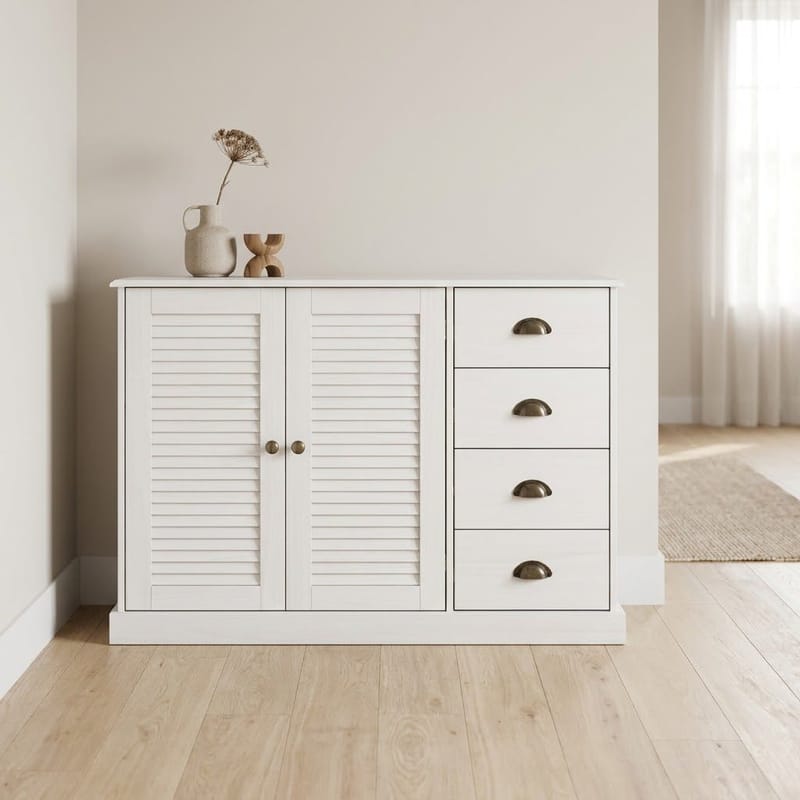 Edith Skjenk 125x80 cm i Tre - Hvit - Oppbevaring - Oppbevaringsmøbler - Sideboard & skjenker