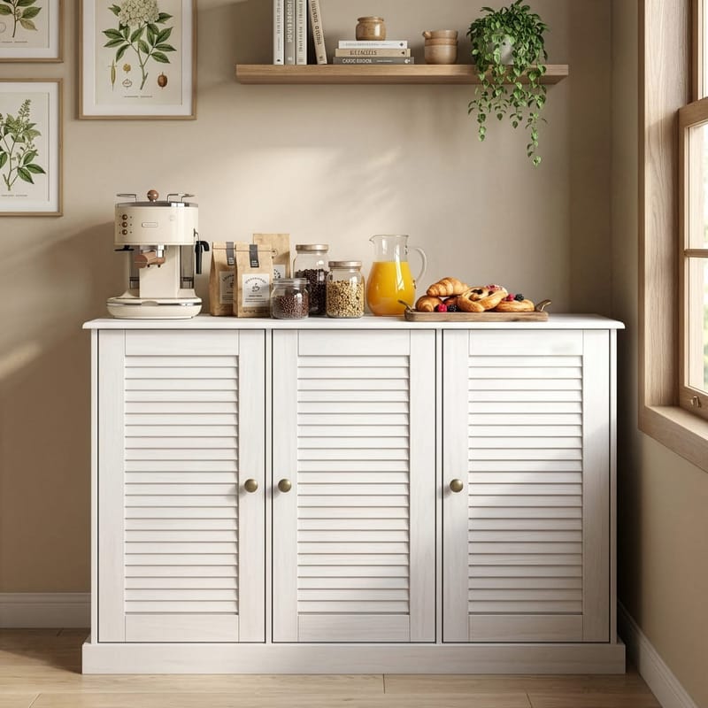 Edith Skjenk 125x80 cm i Tre - Hvit - Oppbevaring - Oppbevaringsmøbler - Sideboard & skjenker