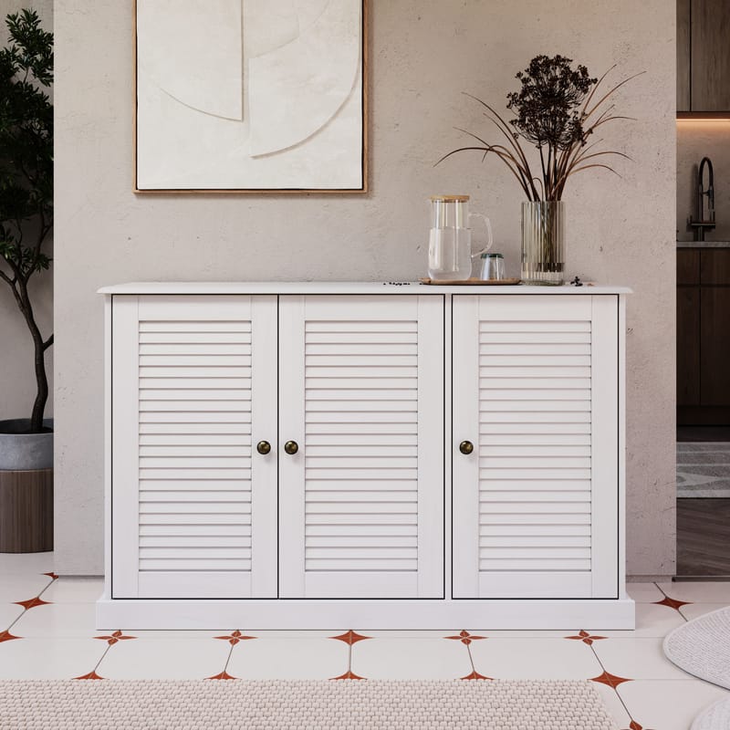 Edith Skjenk 125x80 cm i Tre - Hvit - Oppbevaring - Oppbevaringsmøbler - Sideboard & skjenker