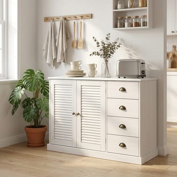 Edith Skjenk 125x80 cm i Tre - Hvit - Oppbevaring - Oppbevaringsmøbler - Sideboard & skjenker