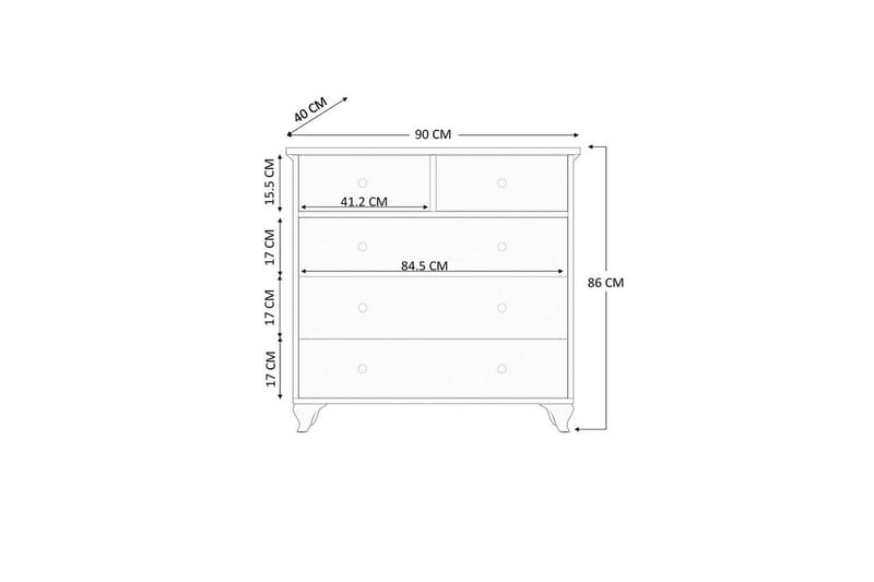 Elyra Hjørnekommode 90 cm - Matt Hvit - Oppbevaring - Oppbevaringsmøbler - Kommode - Entrekommode