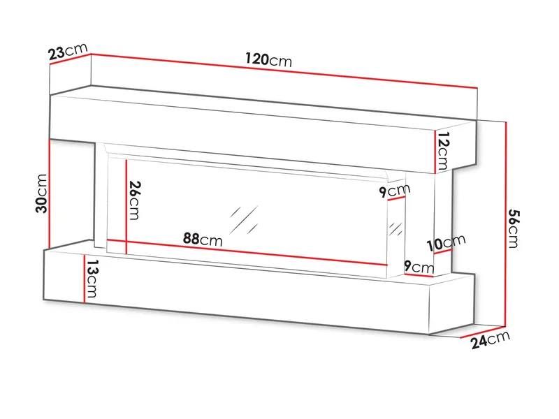 Erylin Elektrisk Peis 120 cm - Oppbevaring - Oppbevaringsmøbler - Kommode