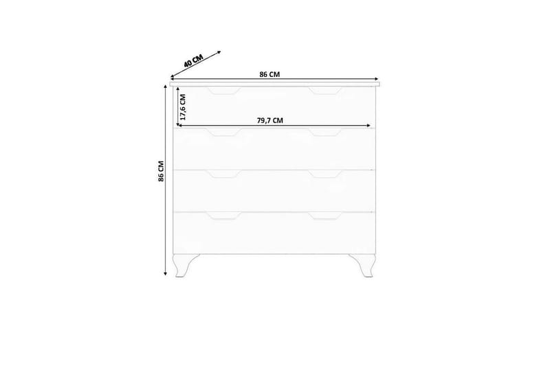 Feylor Hjørnekommode 86 cm - Matt Hvit - Oppbevaring - Oppbevaringsmøbler - Kommode - Entrekommode
