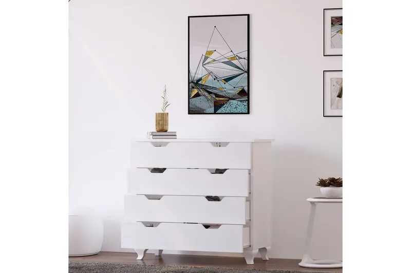 Feylor Hjørnekommode 86 cm - Matt Hvit - Oppbevaring - Oppbevaringsmøbler - Kommode - Entrekommode