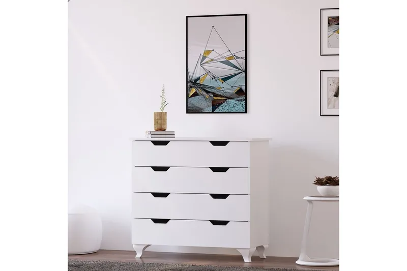 Feylor Hjørnekommode 86 cm - Matt Hvit - Oppbevaring - Oppbevaringsmøbler - Kommode - Entrekommode