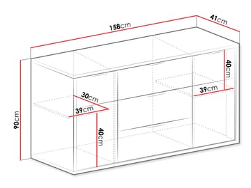 Fonti Rektangulær Skjenk 158 cm i Tre - Brun - Oppbevaring - Oppbevaringsmøbler - Sideboard & skjenker
