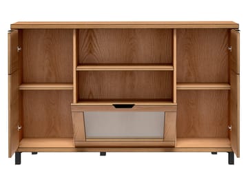 Fonti Rektangulær Skjenk 158 cm i Tre med Eikeutseende og Metallben - Svart|Brun - Oppbevaring - Oppbevaringsmøbler - Sideboard & skjenker