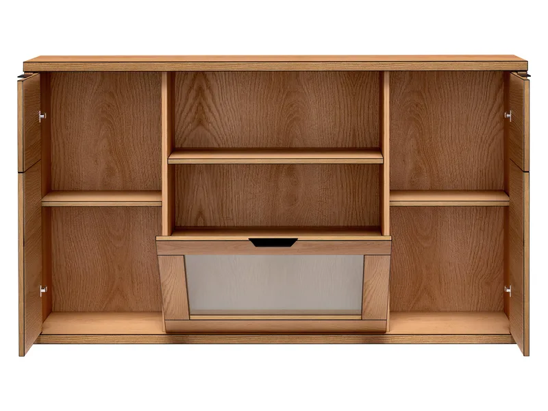 Fonti Rektangulær Skjenk 158 cm i Tre med Glassdør - Brun - Oppbevaring - Oppbevaringsmøbler - Sideboard & skjenker