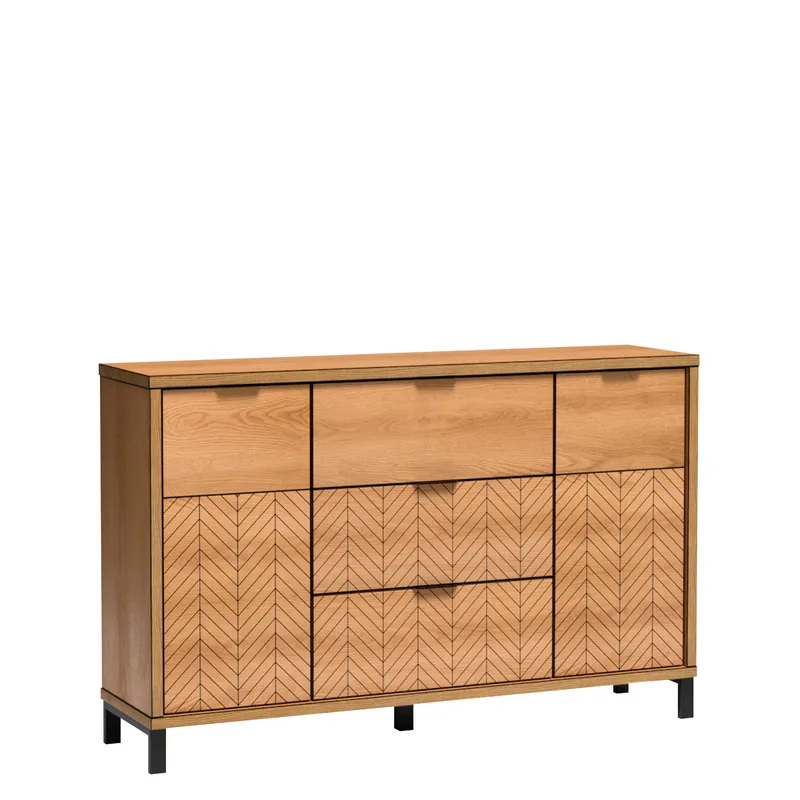 Fonti Rektangulær Skjenk 158 cm i Tre, Svart|Brun