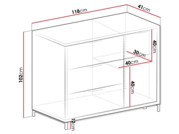 Fonti Skjenk 118 cm - Brun|svart - Oppbevaring - Oppbevaringsmøbler - Kommode