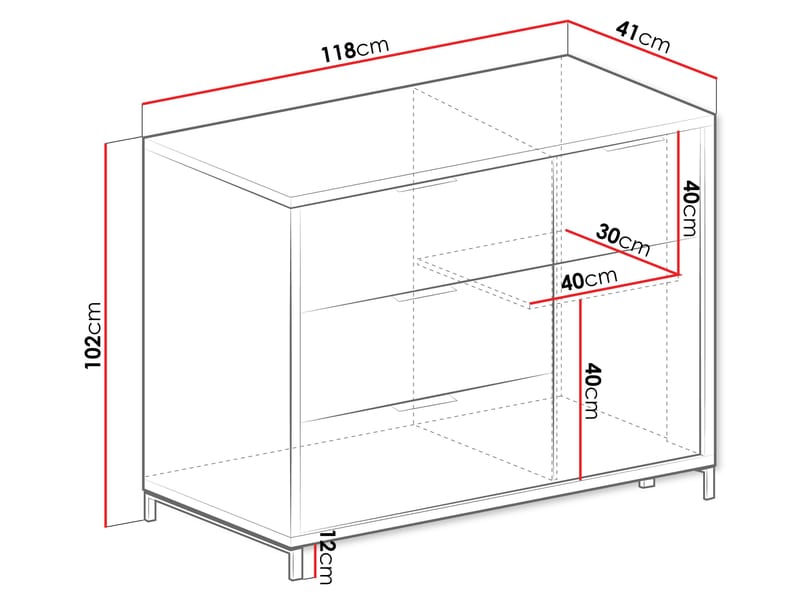 Fonti Skjenk 118 cm - Brun|svart - Oppbevaring - Oppbevaringsmøbler - Kommode