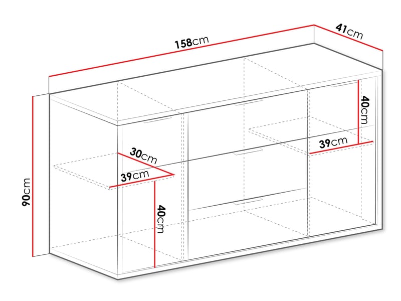 Fonti Skjenk 158 cm - Brun - Oppbevaring - Oppbevaringsmøbler - Sideboard & skjenker