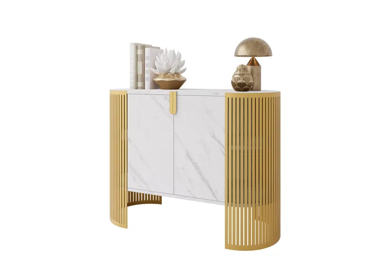 Friend Skjenk 120x40 cm - Gull/Hvit - Oppbevaring - Oppbevaringsmøbler - Sideboard & skjenker