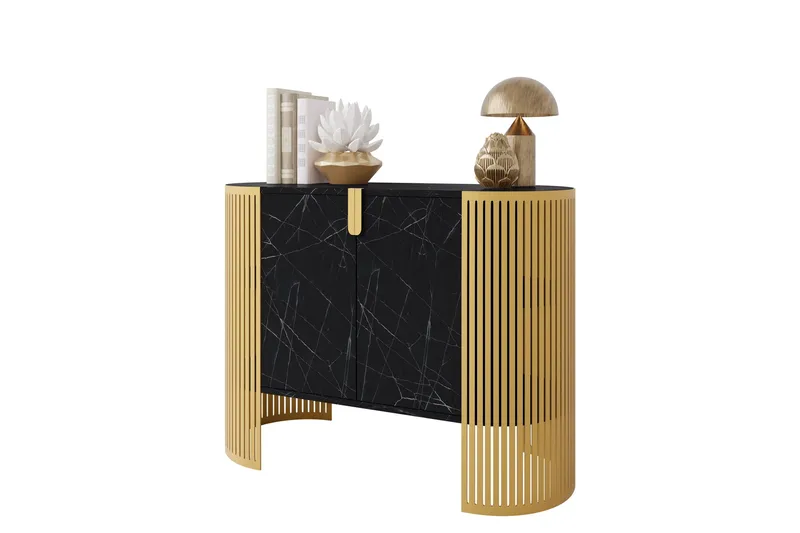 Friend Skjenk 120x40 cm - Gull/Svart - Oppbevaring - Oppbevaringsmøbler - Sideboard & skjenker