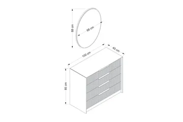 Fruitland Hjørnekommode 100 cm - Antrasitt - Oppbevaring - Oppbevaringsmøbler - Kommode - Entrekommode